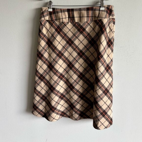 Zac And Rachel  Women Plaid A lined Side zip Winter Skirt Brown Size 10 - Picture 9 of 10